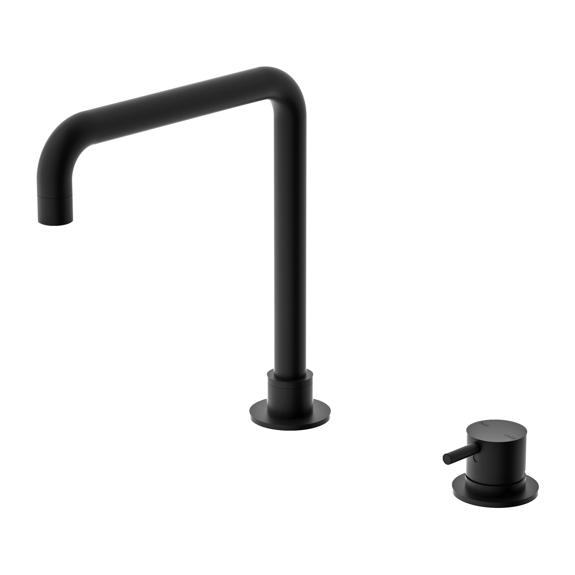 Nero Mecca Hob Basin Mixer Square Spout - Matte Black