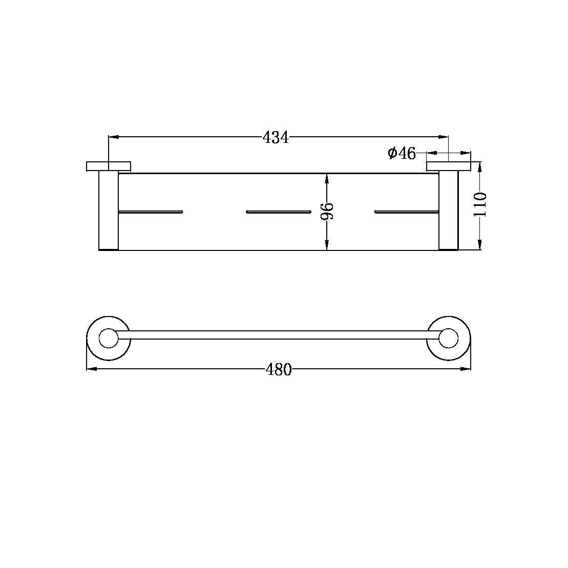 Nero Mecca Metal Shelf - Brushed Nickel