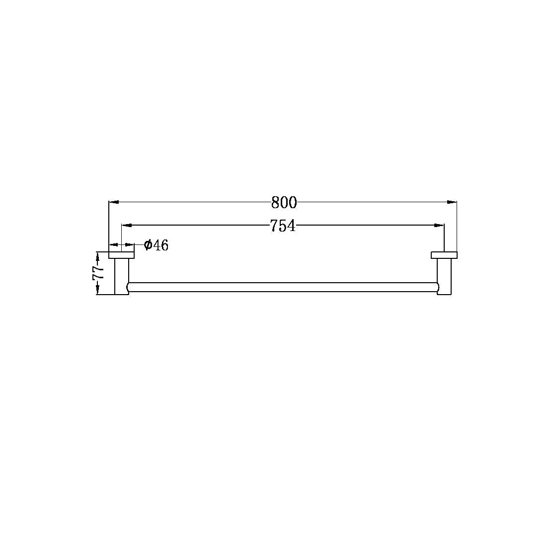 Nero Mecca Single Towel Rail 800mm Brushed Gold