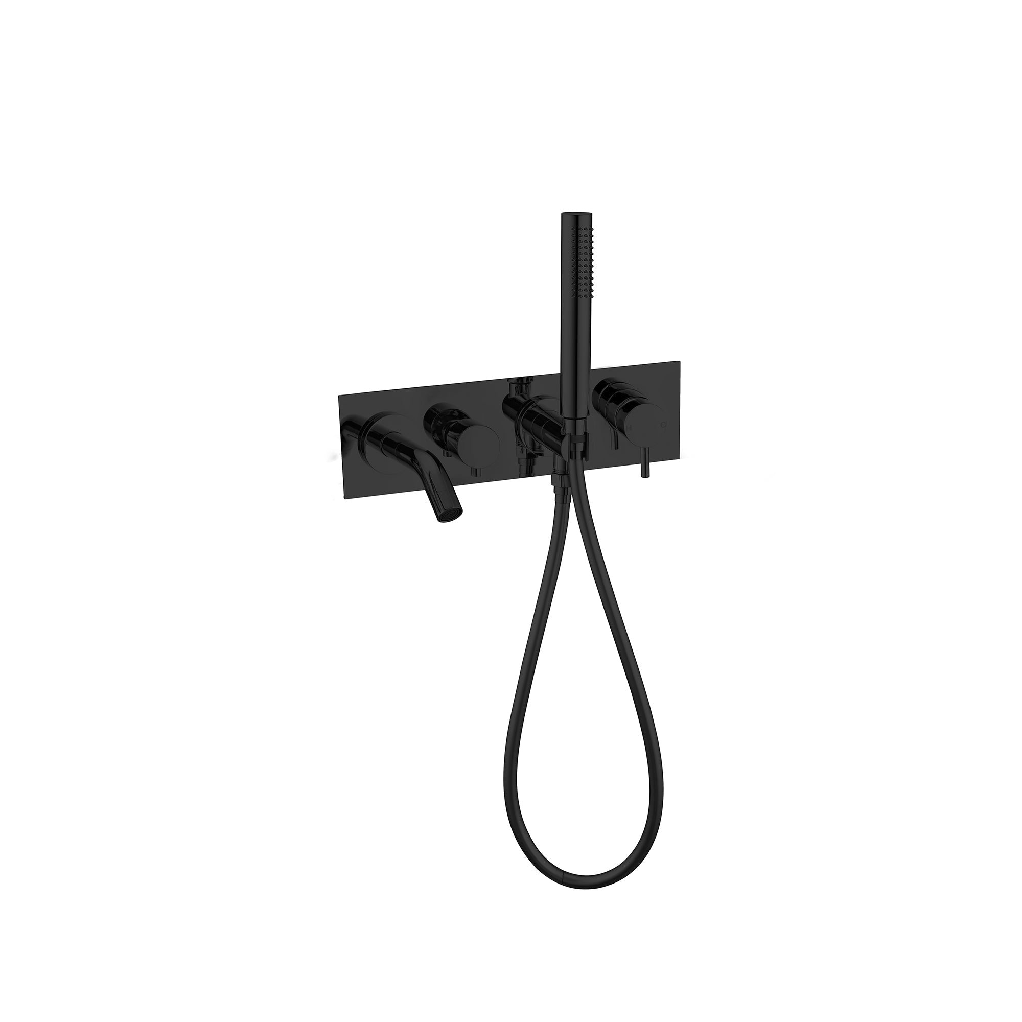 Nero Mecca Wall Mounted Bath Mixer With Handshower - Matte Black