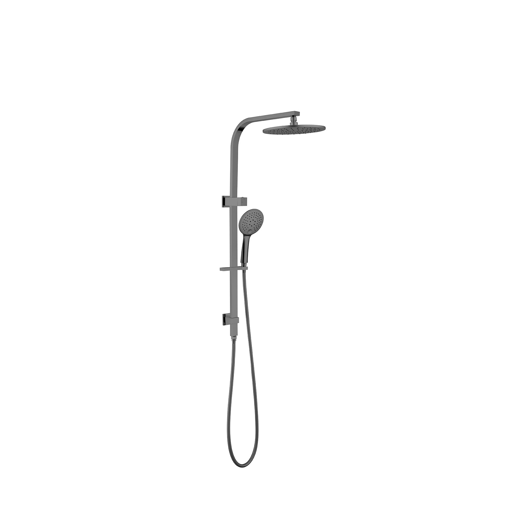 Nero Mecca/Bianca Shower Set Round Head - Gun Metal Grey