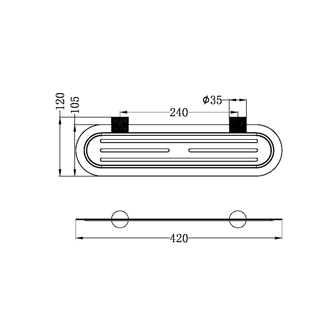 Nero Opal Metal Shelf - Graphite