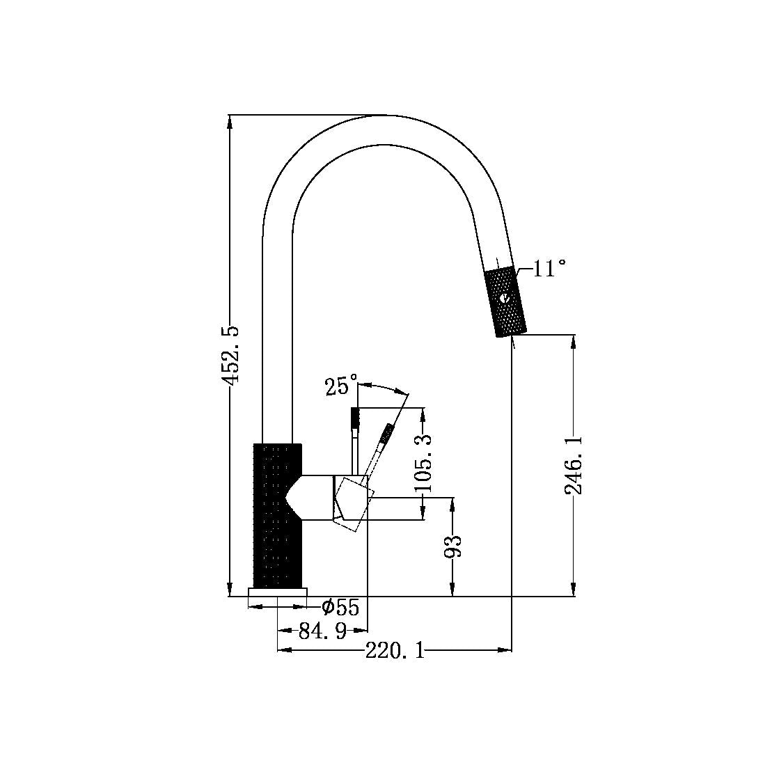 Nero Opal Pull Out Sink Mixer - Brushed Bronze