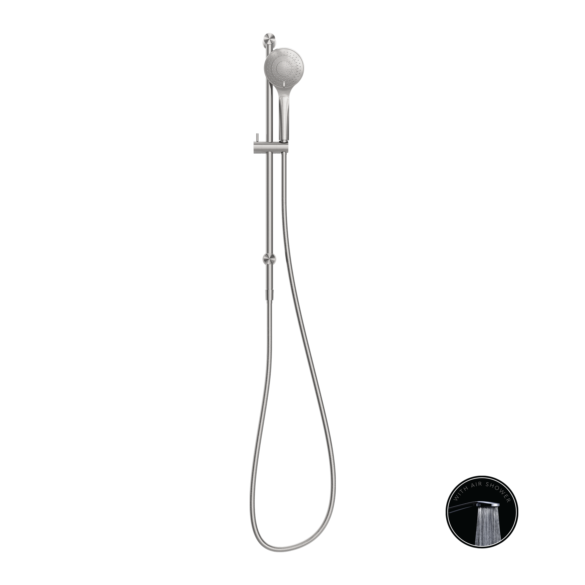 Nero Opal Rail Shower With Air Shower - Brushed Nickel