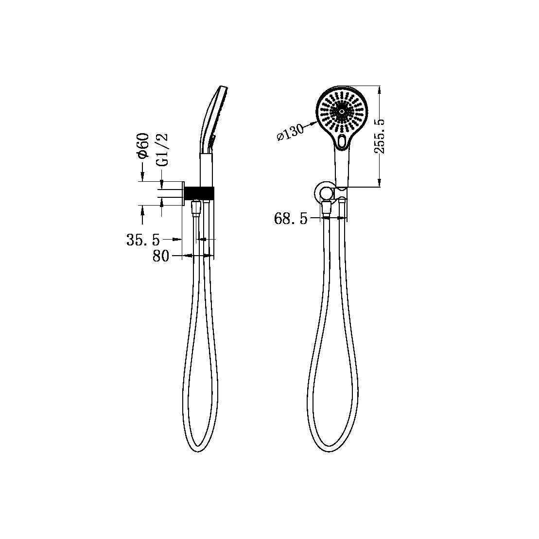 Nero Opal Shower Bracket - Graphite