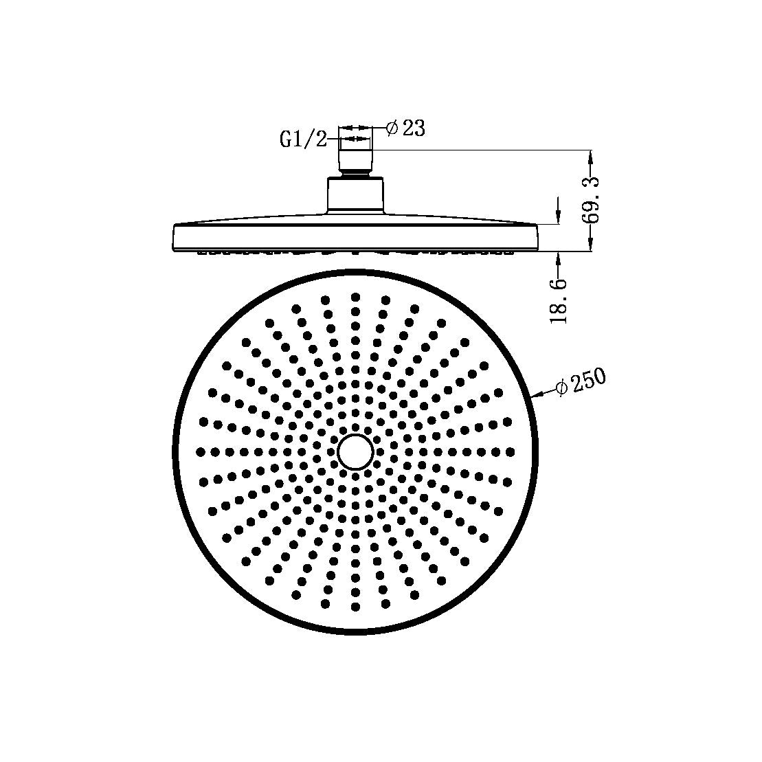 Nero Opal Shower Head - Brushed Nickel