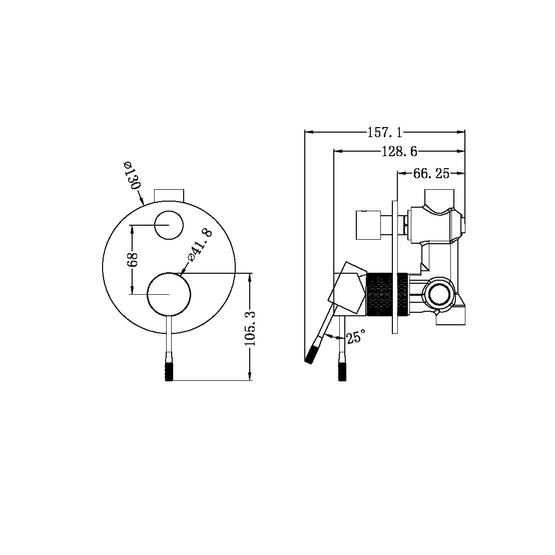 Nero Opal Shower Mixer With Diverter - Brushed Bronze