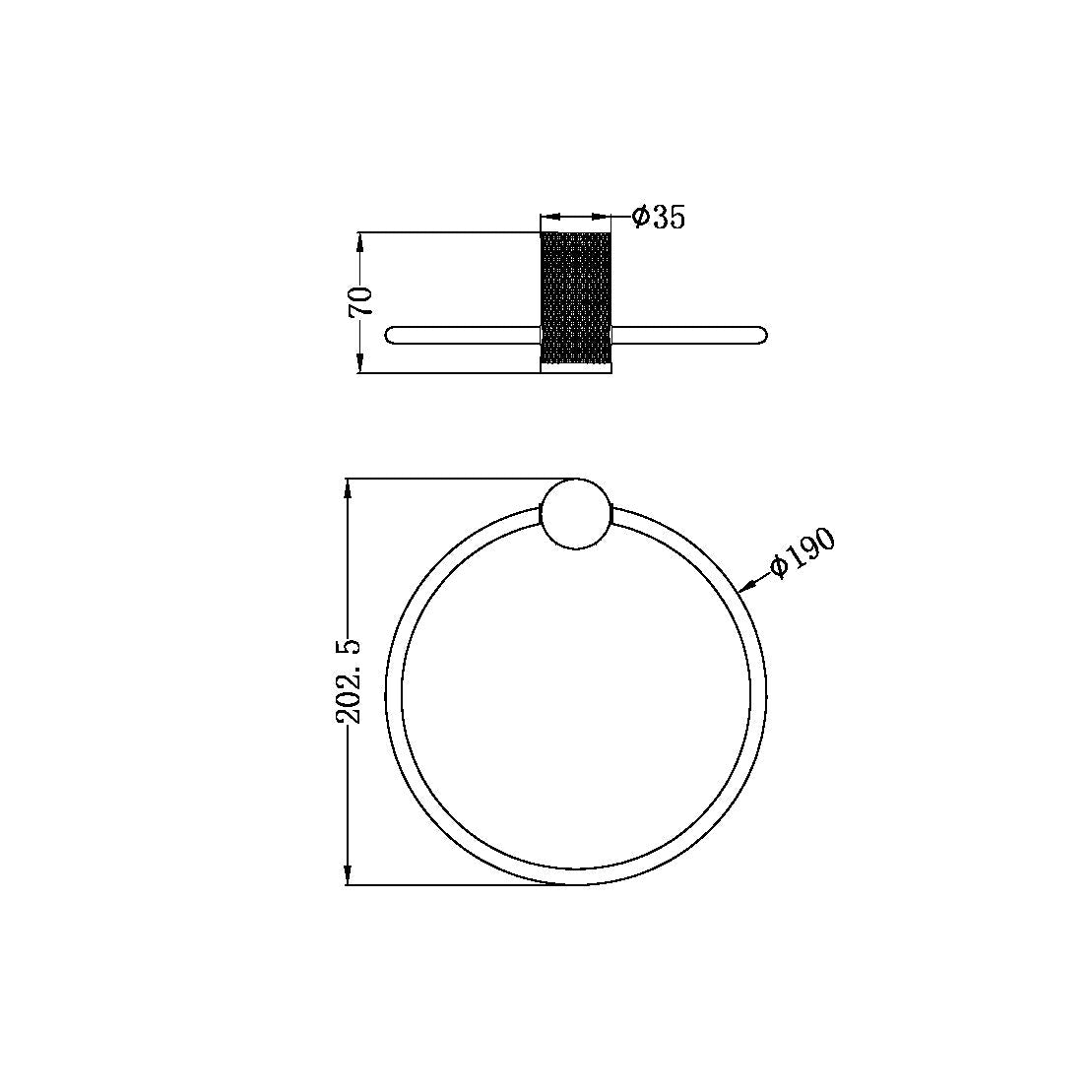 Nero Opal Towel Ring - Brushed Nickel