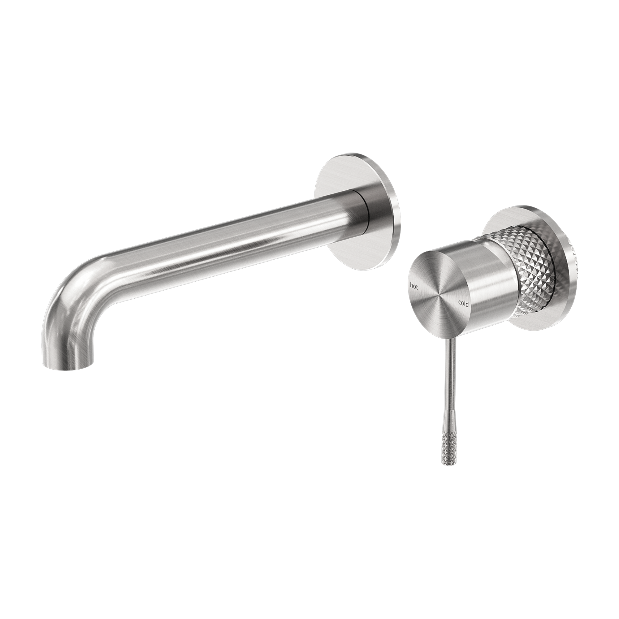 Nero Opal Wall Basin/Bath Mixer Separate Back Plate - Brushed Nickel