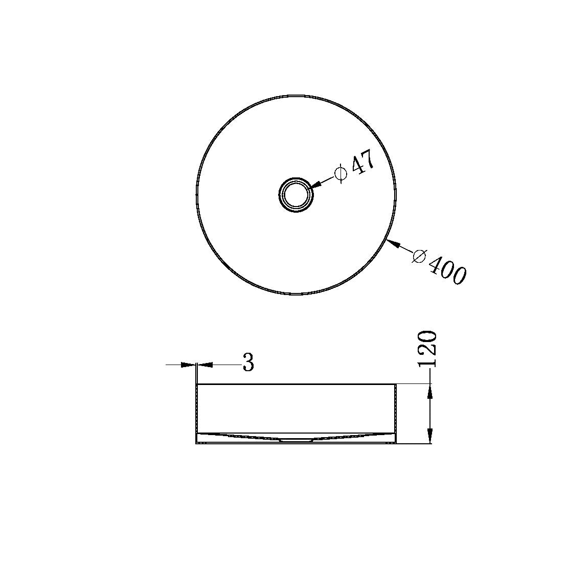 Nero Round 400mm Stainless Steel Basin - Graphite