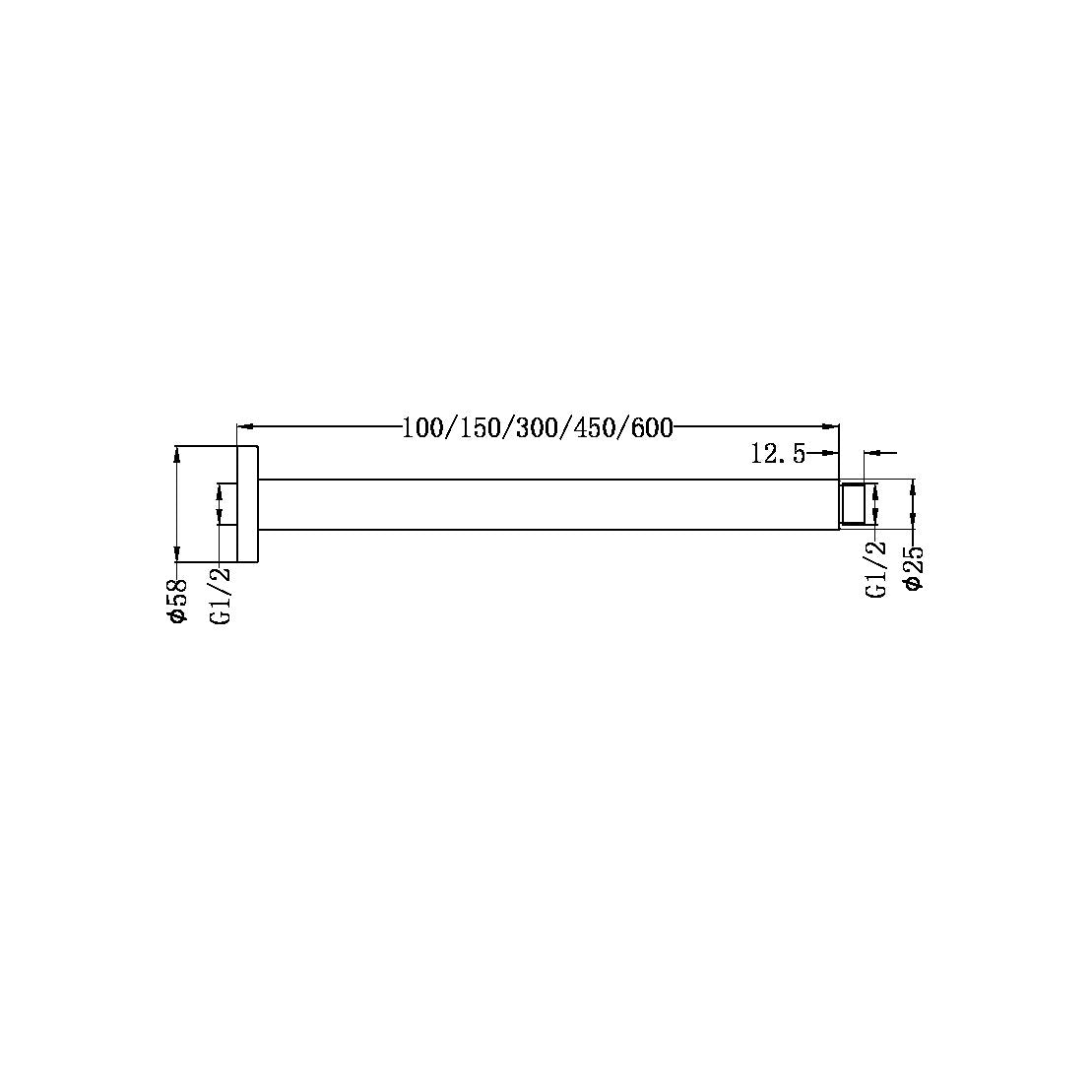 Nero Round Ceiling Arm 150mm - Brushed Bronze