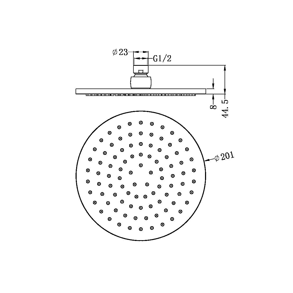 Nero Round Shower Head - Chrome