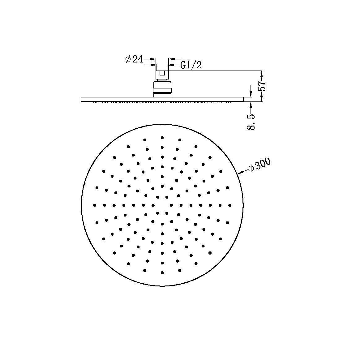 Nero Round Shower Head - Chrome