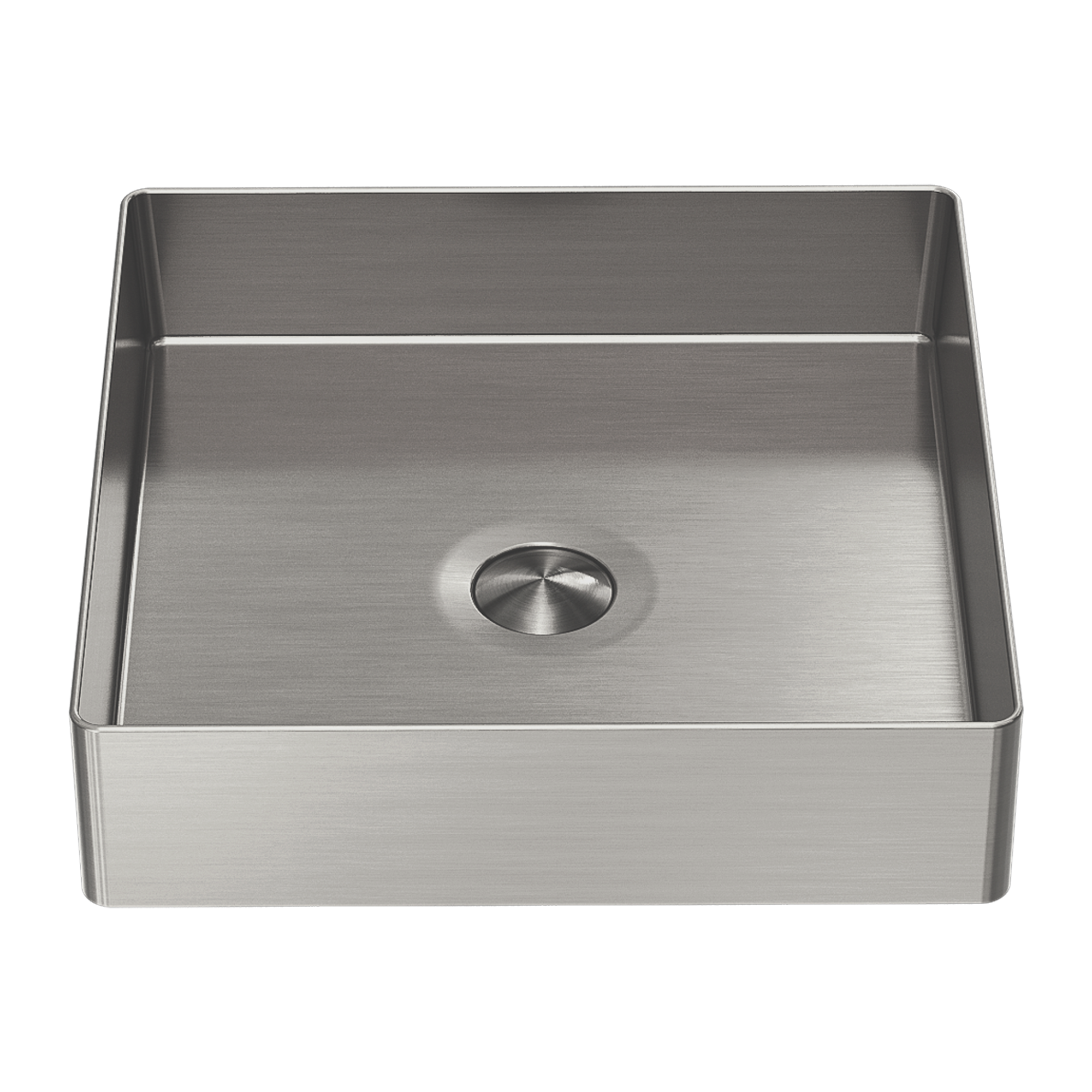 Nero Square 400mm Stainless Steel Basin - Brushed Nickel