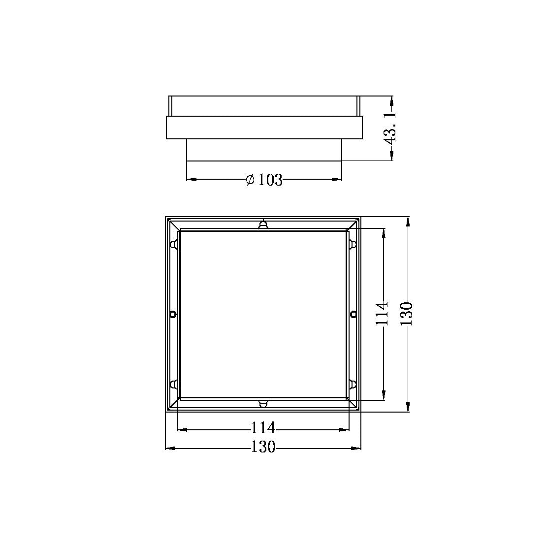 Nero Tile Insert Floor Waste 100mm Outlet - Brushed Gold