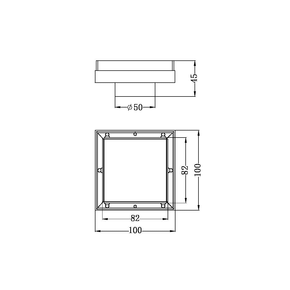 Nero Tile Insert Floor Waste 50mm Outlet - Gun Metal