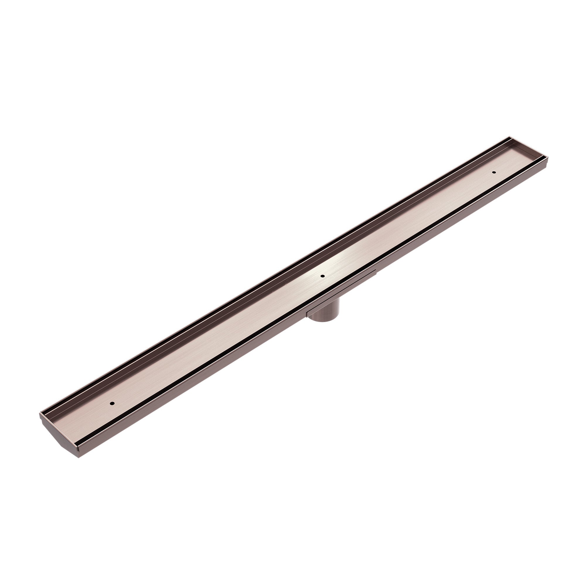 Nero Tile Insert V Channel Floor Grate 50mm Outlet - Brushed Bronze