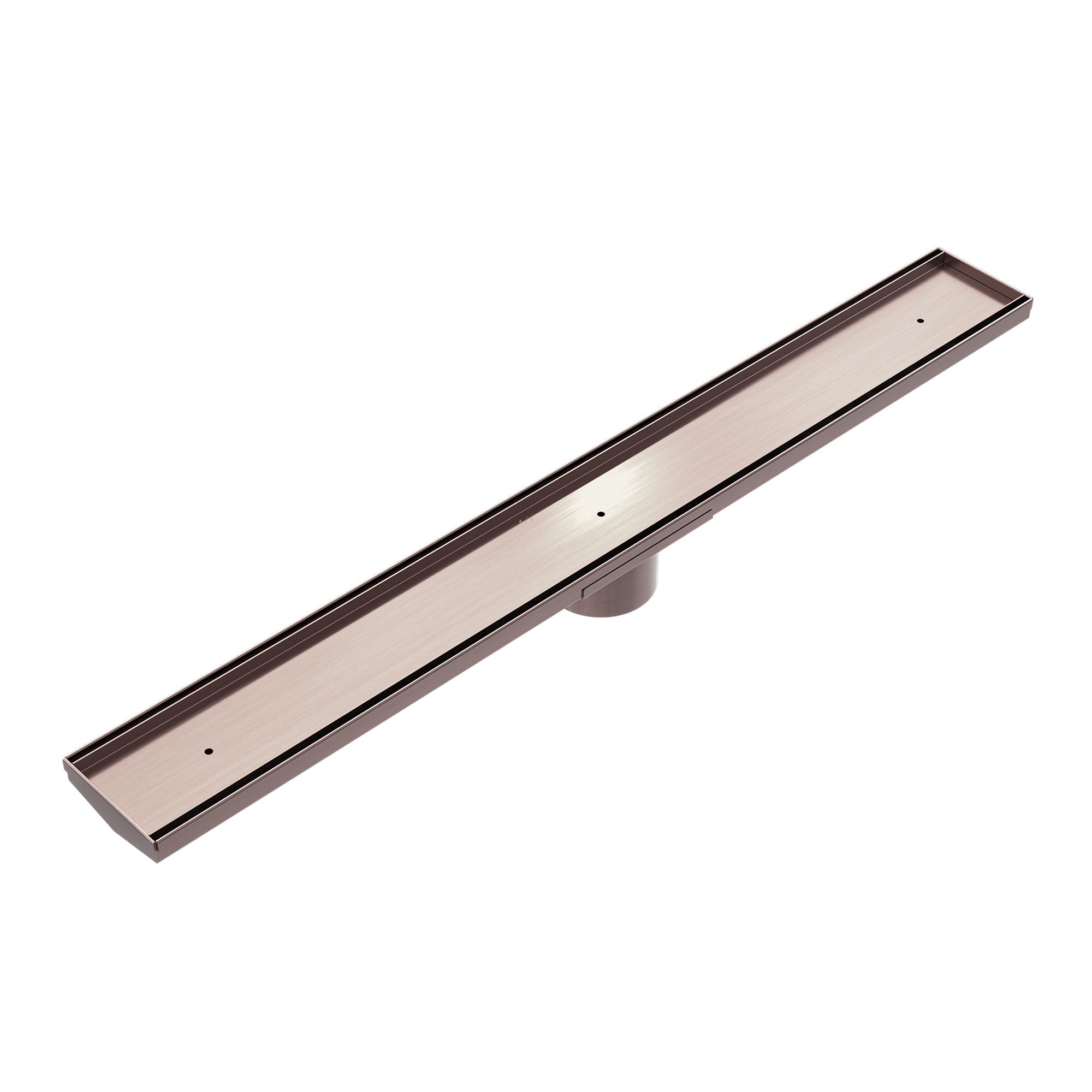 Nero Tile Insert V Channel Floor Grate 89mm Outlet - Brushed Bronze