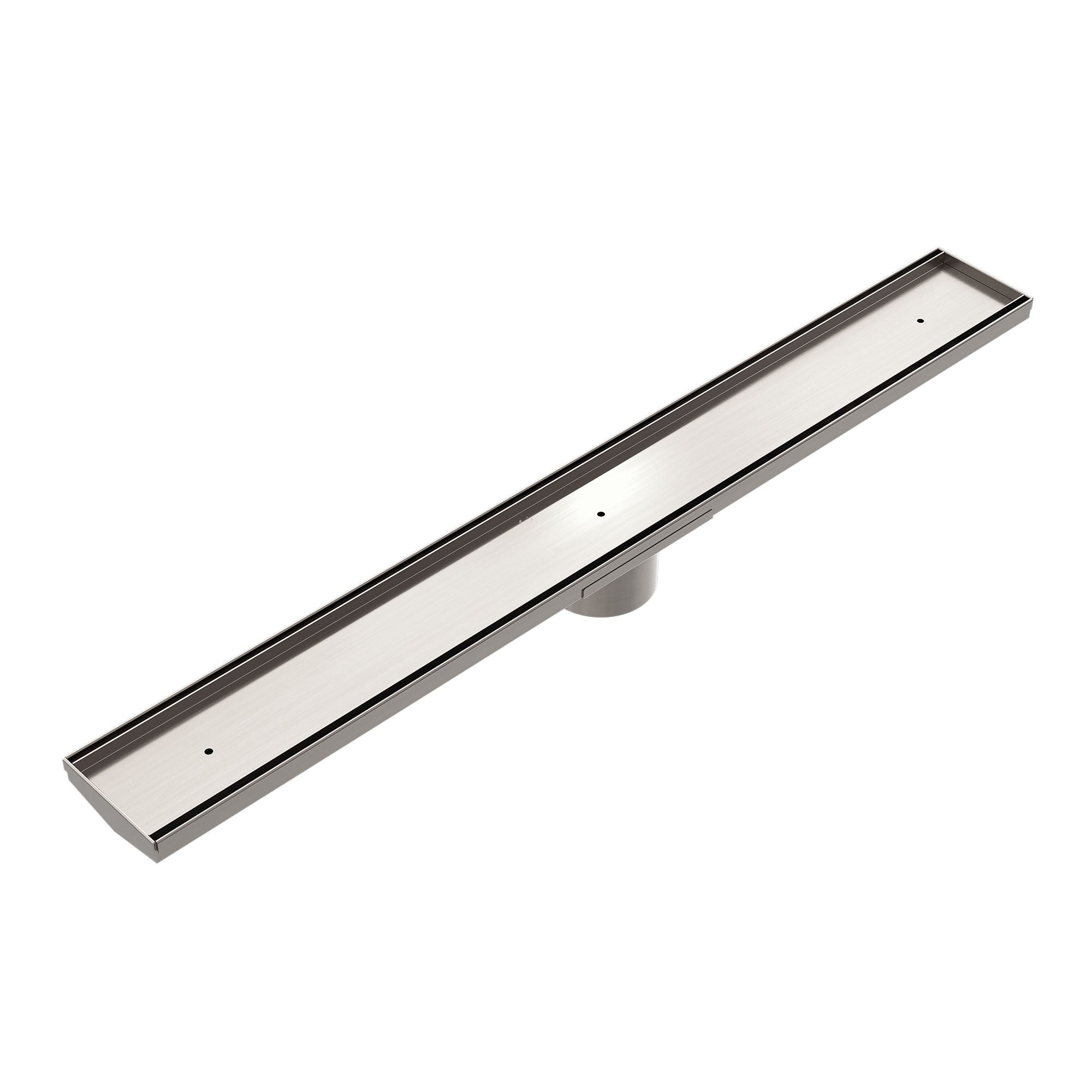 Nero Tile Insert V Channel Floor Grate 89mm Outlet - Brushed Nickel