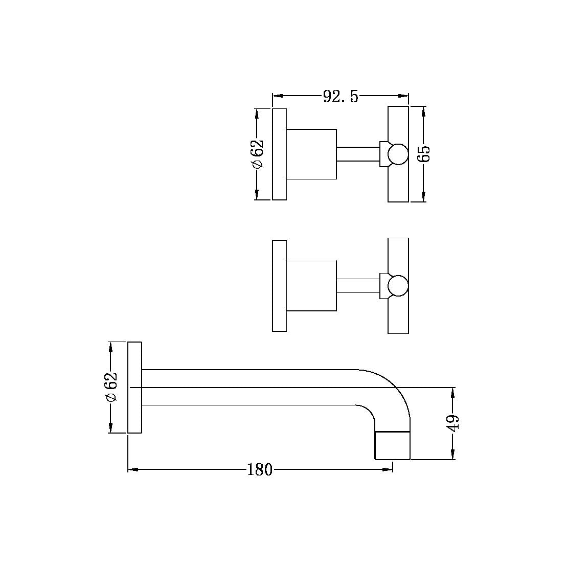 Nero X Plus Wall Basin Set - Matte Black