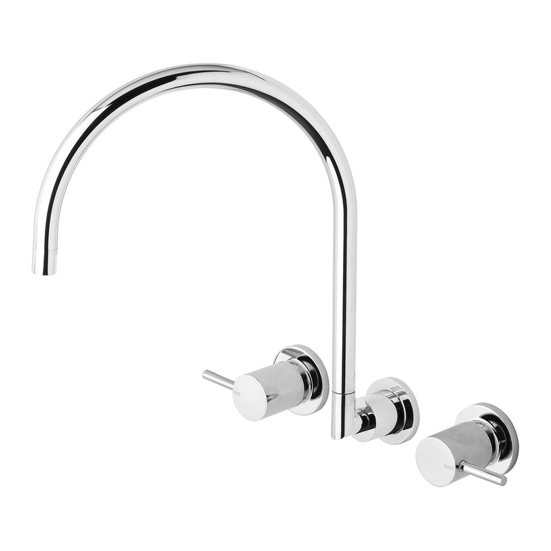 Phoenix Vivid Pin Lever Wall Sink Set Gooseneck - Chrome
