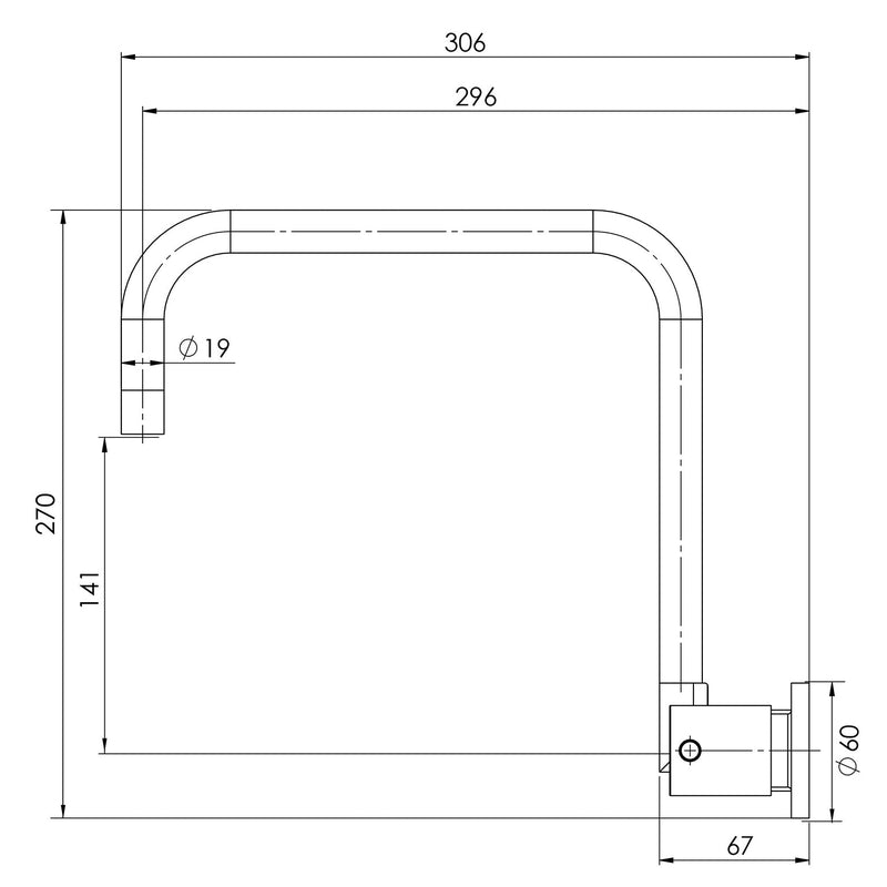 Phoenix Vivid Pin Lever Wall Sink Set Squareline - Chrome