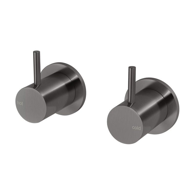 Phoenix Vivid Slimline Wall Top Assemblies 15mm Extended Spindles - Brushed Carbon