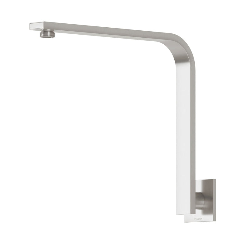 Phoenix Vivid Slimline High-Rise Shower Arm Square Plate - Brushed Nickel