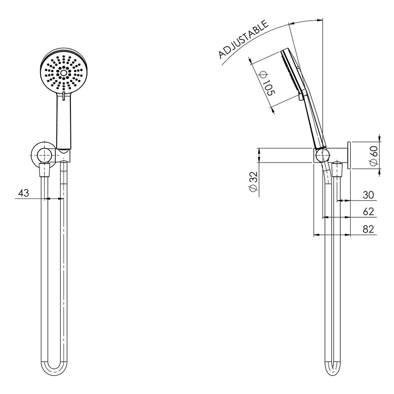 Phoenix Vivid Slimline Hand Shower - Brushed Nickel