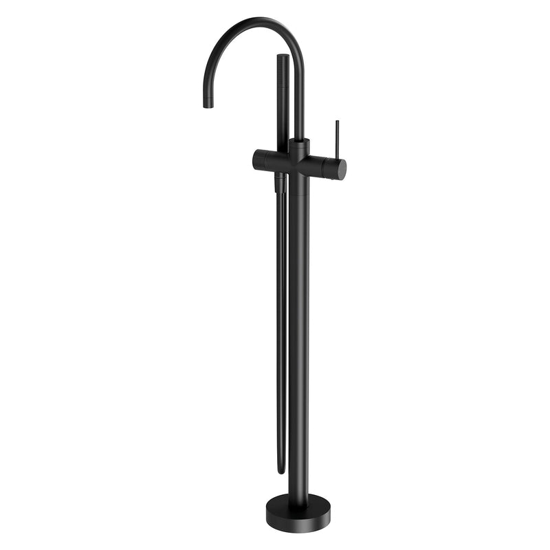 Phoenix Vivid Slimline Floor Mounted Bath Mixer with Hand Shower - Matte Black