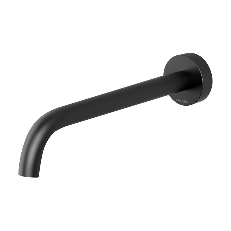 Phoenix Vivid Slimline Wall Basin Outlet 230mm Curved - Matte Black