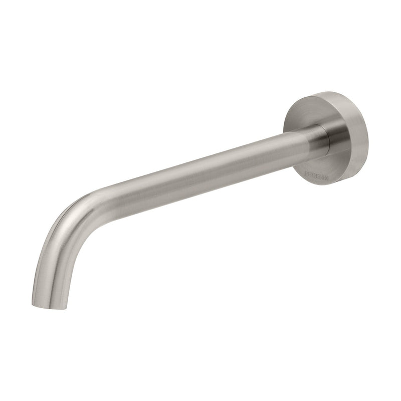 Phoenix Vivid Slimline Wall Basin Outlet 230mm Curved - Brushed Nickel
