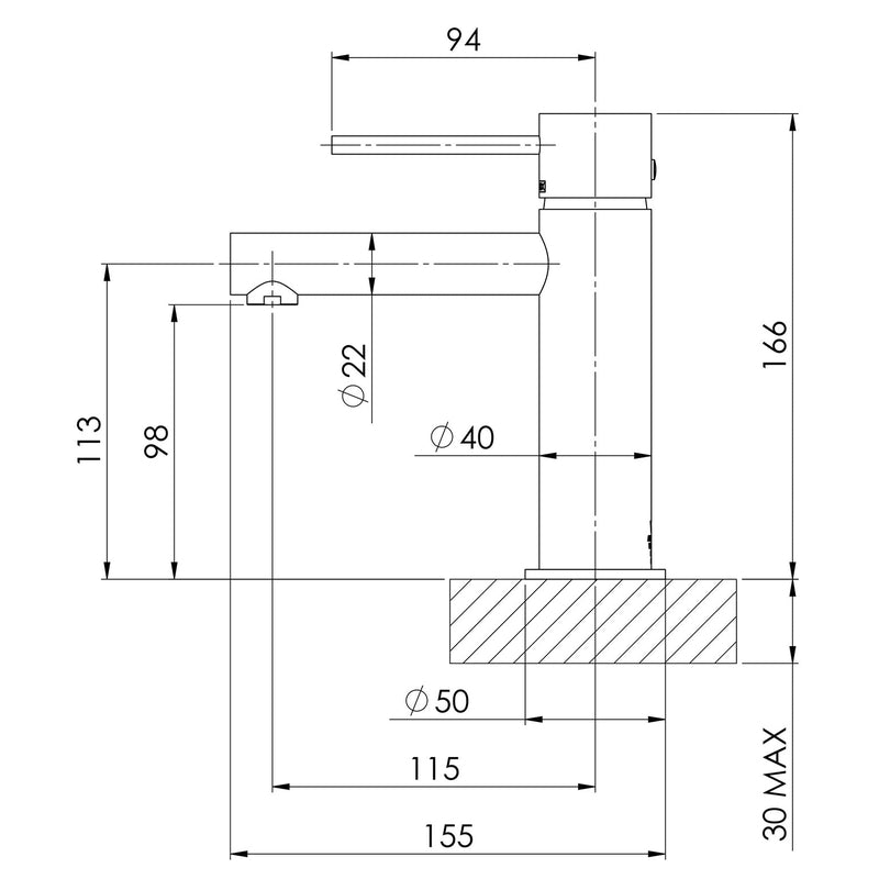 Phoenix Vivid Slimline Basin Mixer - Chrome