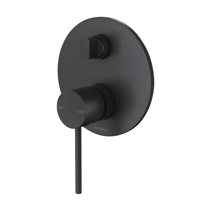 Phoenix Vivid Slimline Shower / Bath Diverter Mixer - Matte Black