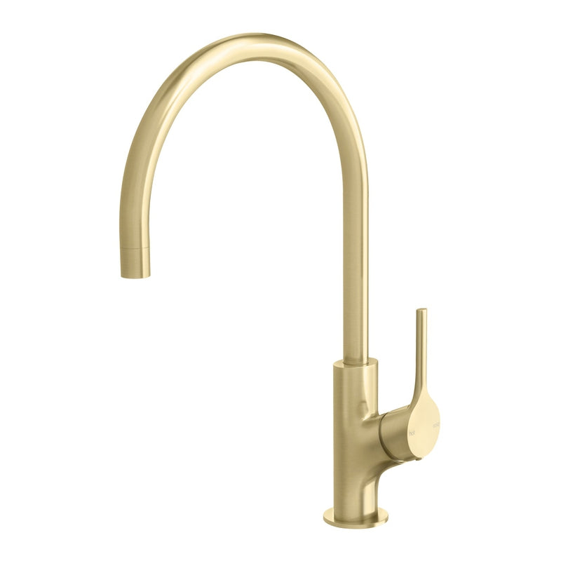 Phoenix Vivid Slimline Oval Sink Mixer 220mm Gooseneck - Brushed Gold