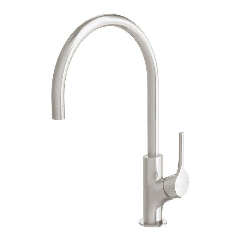 Phoenix Vivid Slimline Oval Sink Mixer 220mm Gooseneck - Brushed Nickel