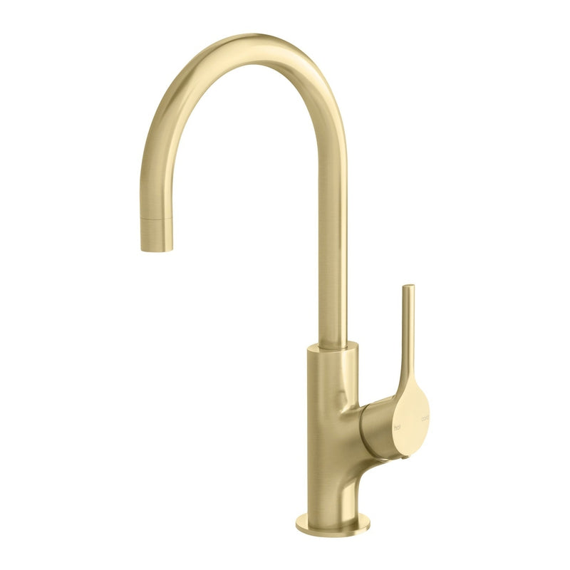 Phoenix Vivid Slimline Oval Sink Mixer 160mm Gooseneck - Brushed Gold