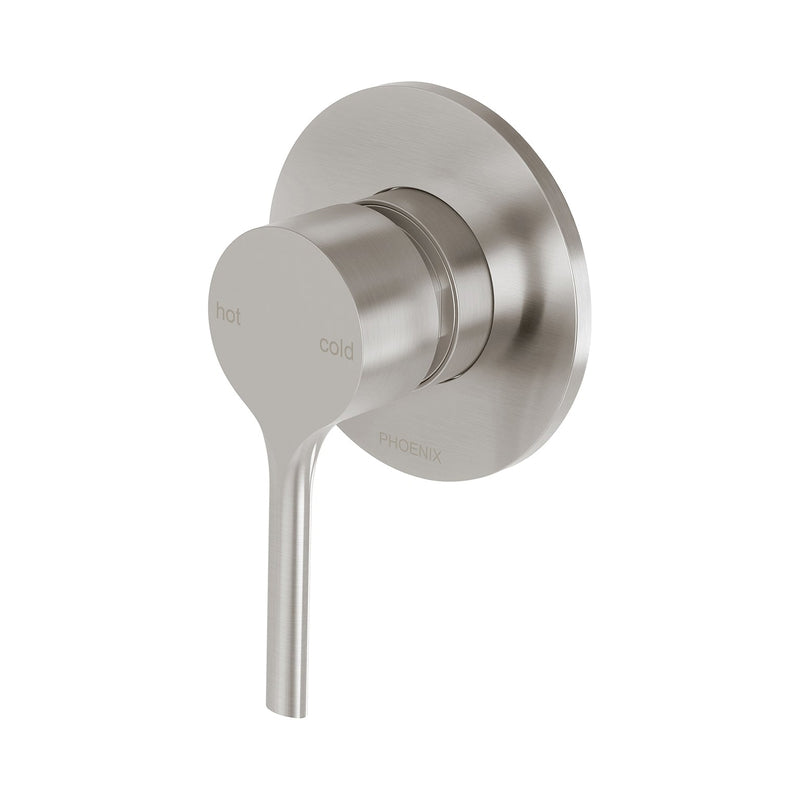 Phoenix Vivid Slimline Oval Shower / Wall Mixer - Brushed Nickel